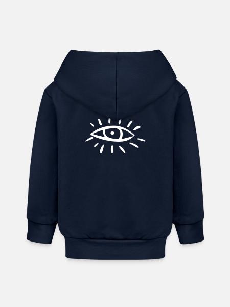 Auge Zyklop - Baby Organic Kapuzenjacke Baby Connector von Stanley/Stella - Navy