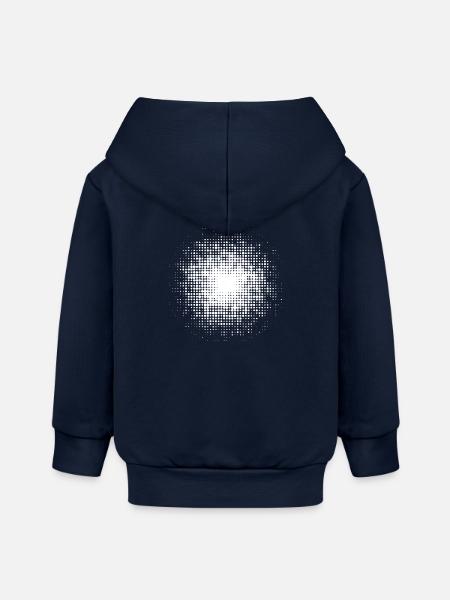 gepunkteter runder Hintergrund weiss - Baby Organic Kapuzenjacke Baby Connector von Stanley/Stella - Navy
