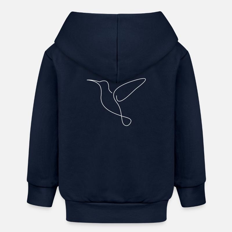 Colibri blanc - Veste à capuche bébé bio Stanley/Stella - bleu marine
