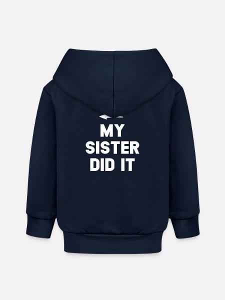 Schwester Errungenschaft Mutiges Zitat - Baby Organic Kapuzenjacke Baby Connector von Stanley/Stella - Navy