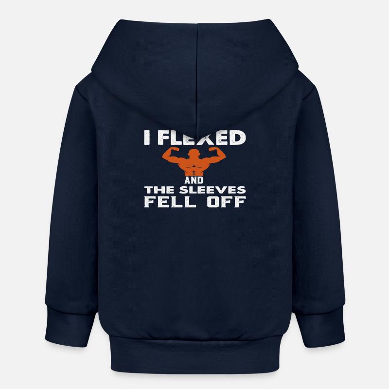 Armure musclée par Flexing Humor - Veste à capuche bébé bio Stanley/Stella - bleu marine