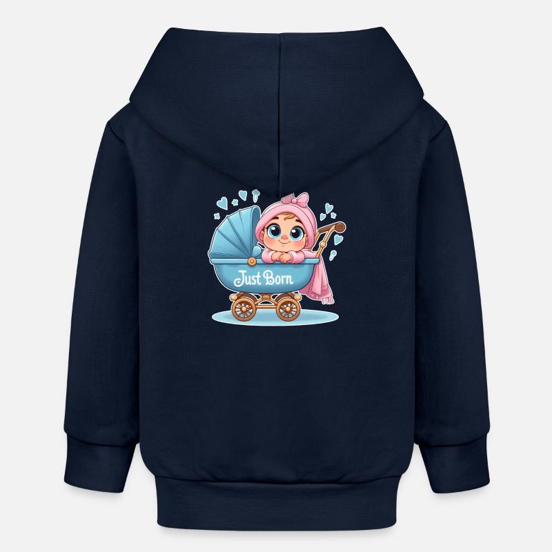 Just Born - Veste à capuche bébé bio Stanley/Stella - bleu marine