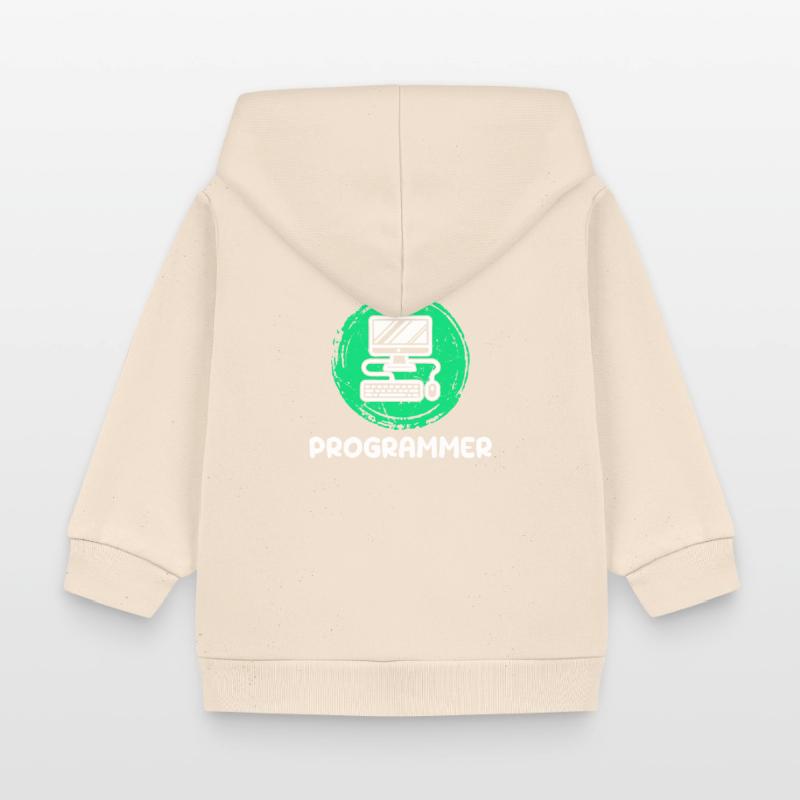 Computer Developer Programmer Computer Geek Baby Organic Zip-up Hoodie by Stanley/Stella