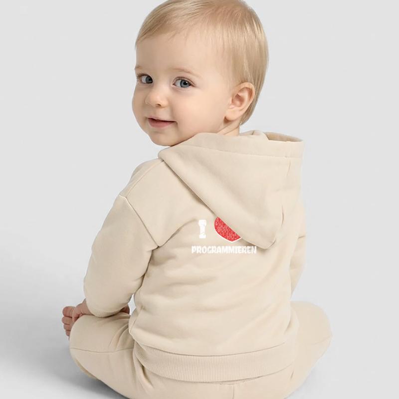Developer Heart Programmer Statement Computer Science Baby Organic Zip-up Hoodie by Stanley/Stella