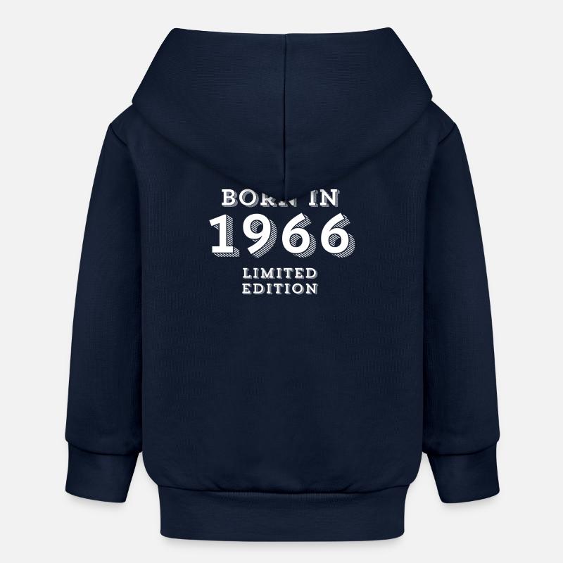 date de naissance, 58ans, année de naissance - Veste à capuche bébé bio Stanley/Stella - bleu marine