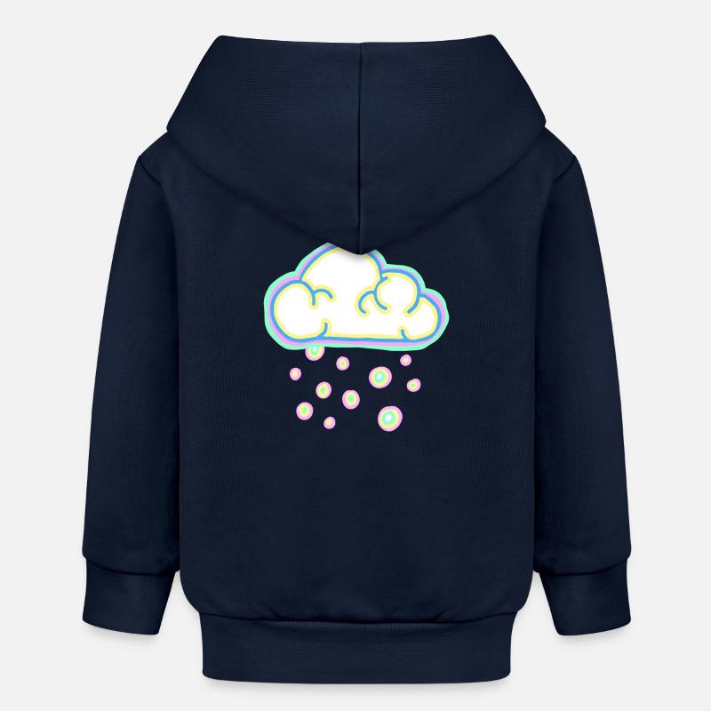 nuage pastel et neige - Veste à capuche bébé bio Stanley/Stella - bleu marine