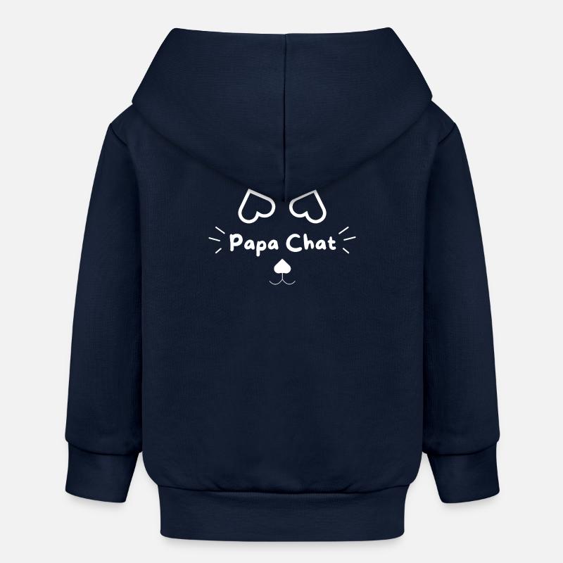Papa Chat - Veste à capuche bébé bio Stanley/Stella - bleu marine