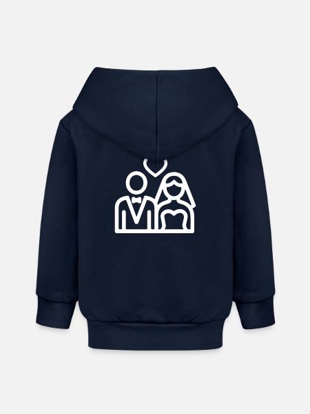 Brautpaar Ehepaar Hochzeit - Baby Organic Kapuzenjacke Baby Connector von Stanley/Stella - Navy