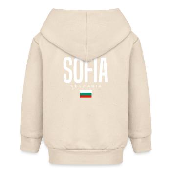 Sofia Bulgarien - Baby Organic Kapuzenjacke Baby Connector von Stanley/Stella - Natur - Hinten