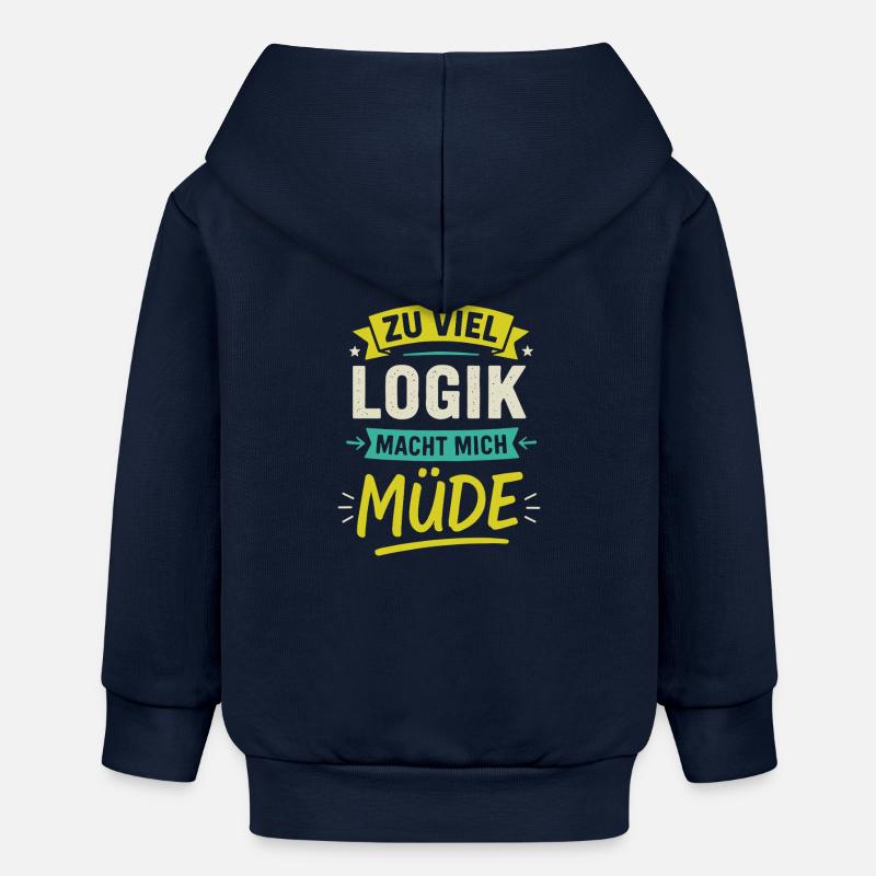 Trop de logique vous fatigue - drôle de dire bureau - Veste à capuche bébé bio Stanley/Stella - bleu marine