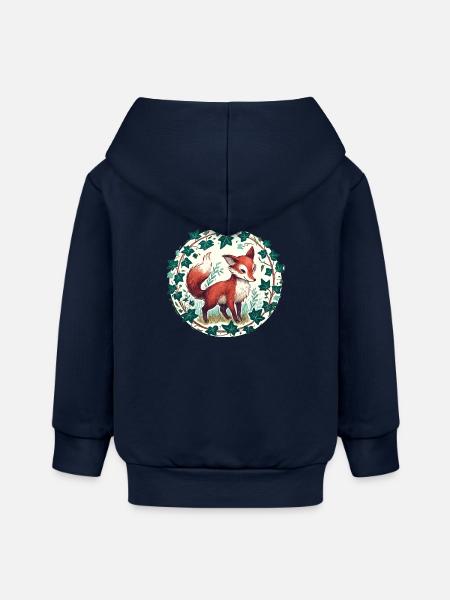 Efeu Fuchs Kreis - Baby Organic Kapuzenjacke Baby Connector von Stanley/Stella - Navy
