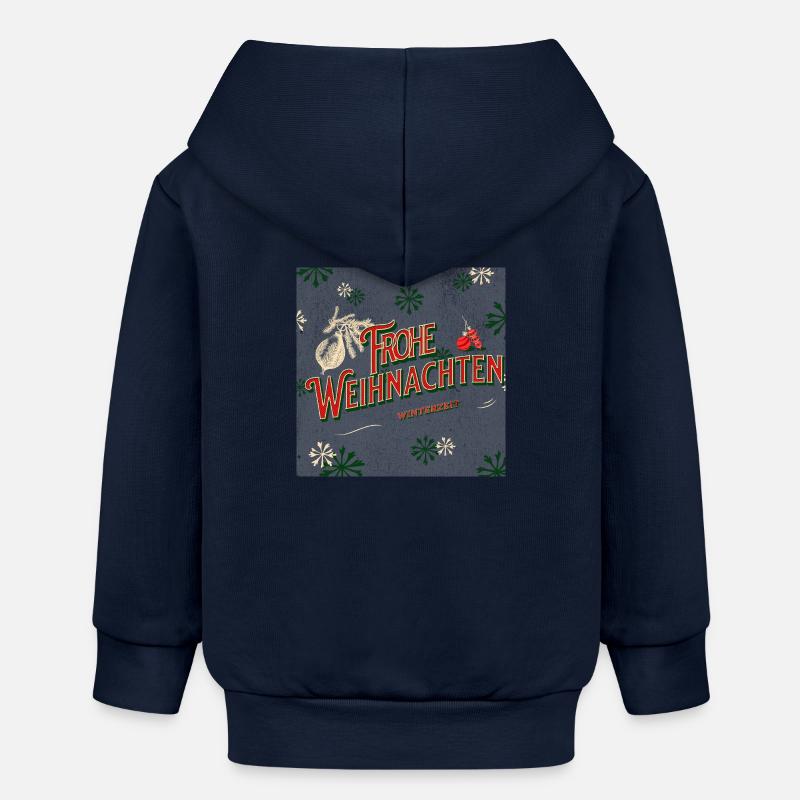 Joyeux Noël - Veste à capuche bébé bio Stanley/Stella - bleu marine