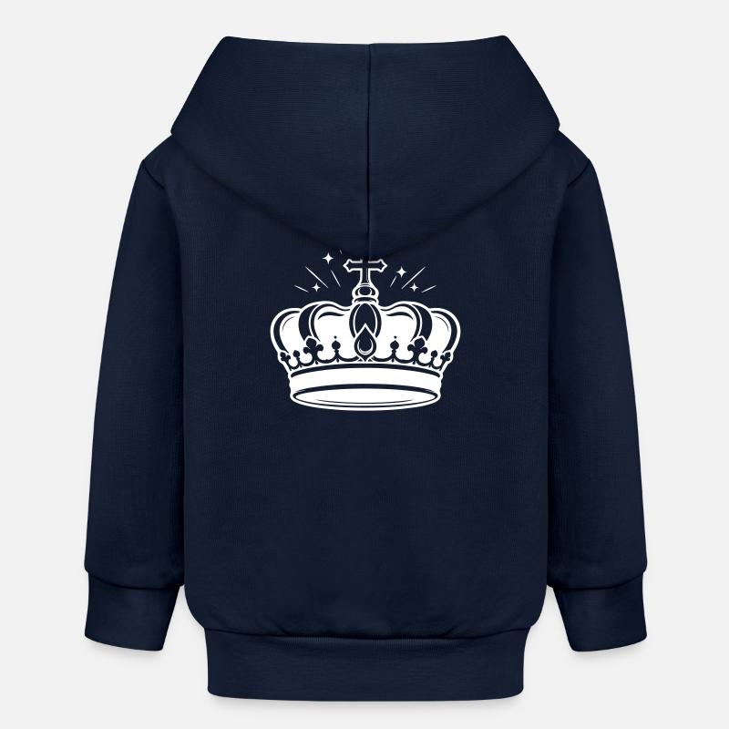 Symbole de la couronne - Veste à capuche bébé bio Stanley/Stella - bleu marine