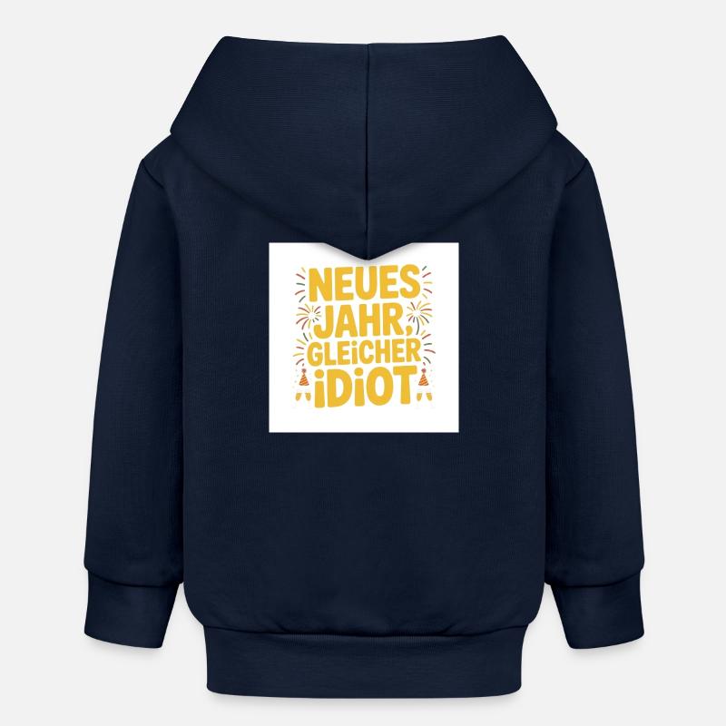 Nouvelle année, même idiot - Veste à capuche bébé bio Stanley/Stella - bleu marine