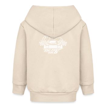 Trop rapide pour une voiture de course de 6 - Veste à capuche bébé bio Stanley/Stella - écru doux - Dos