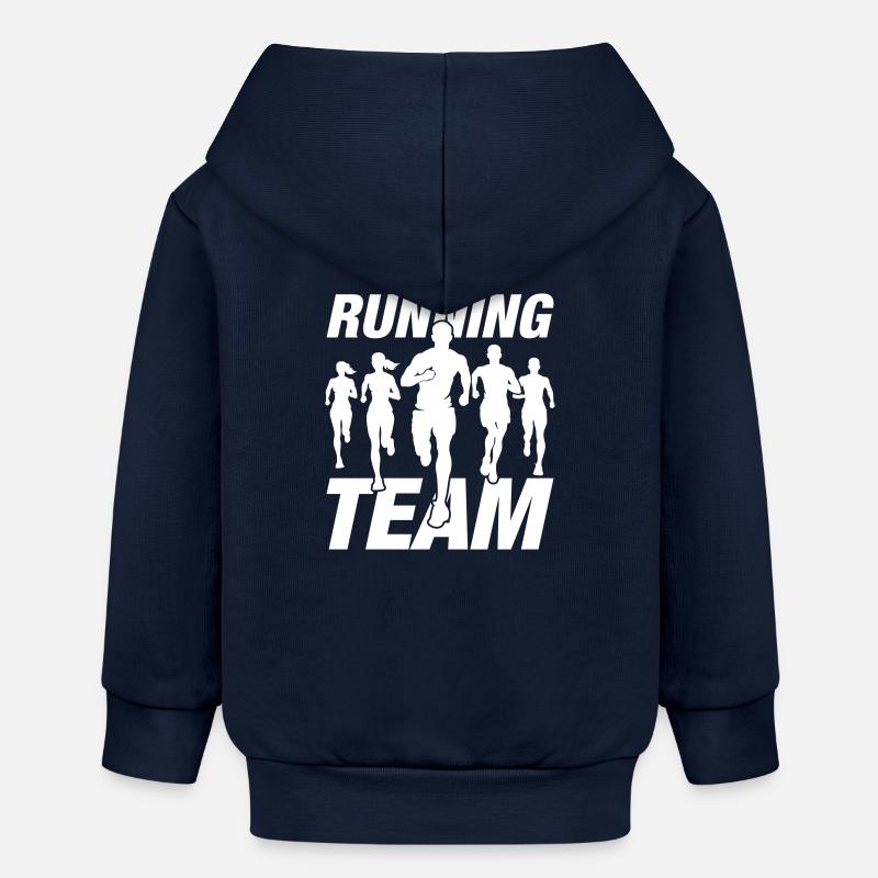 Marathon de l’équipe de course Laufen - Veste à capuche bébé bio Stanley/Stella - bleu marine