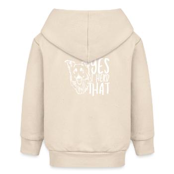 Wolf head with handwritten text - Baby Organic Zip-up Hoodie by Stanley/Stella - soft Ecru - Back