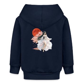 Enchanteresse Fleur au Clair de Lune - Veste à capuche bébé bio Stanley/Stella - bleu marine - Dos
