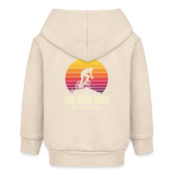 Open Road Adventure Cyclist Print - Baby Organic Kapuzenjacke Baby Connector von Stanley/Stella - Natur - Hinten