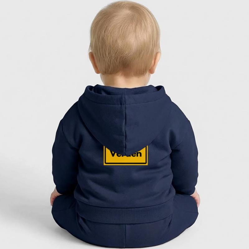 OLD POSTCODE POSTCODE RETRO 2810 VERDEN PFERDEDOM Baby Organic Zip-up Hoodie by Stanley/Stella