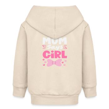 Maman dit que la fille révèle le sexe - Veste à capuche bébé bio Stanley/Stella - écru doux - Dos