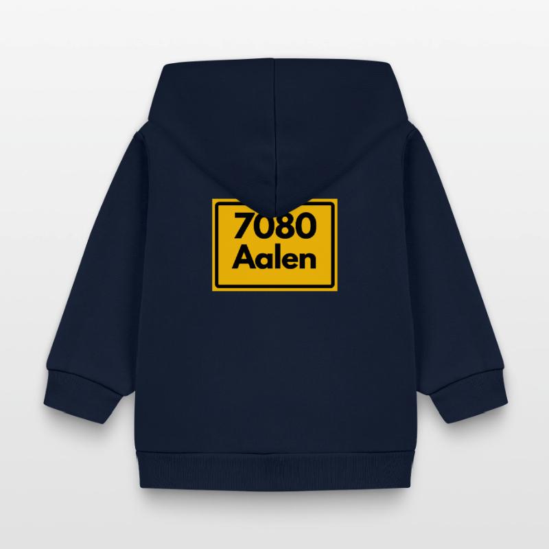 OLD POSTCODE ZIP CODE RETRO 7080 AALEN HEIMATSTOLZ Baby Organic Zip-up Hoodie by Stanley/Stella