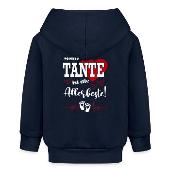 Meine Tante ist die beste Babysprüche Familie - Baby Organic Kapuzenjacke Baby Connector von Stanley/Stella - Navy - Hinten