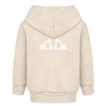 Doppel Bagger Silhouette - Baby Organic Kapuzenjacke Baby Connector von Stanley/Stella - Natur - Hinten