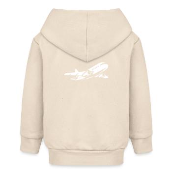 Passagierflugzeug im Flug - Fliegerei und Piloten - Baby Organic Kapuzenjacke Baby Connector von Stanley/Stella - Natur - Hinten