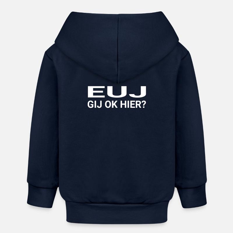 EUJ vous ok ici - Veste à capuche bébé bio Stanley/Stella - bleu marine