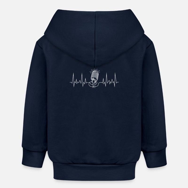 microphone de ligne d’onde blanc - Veste à capuche bébé bio Stanley/Stella - bleu marine