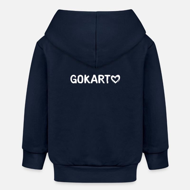 Gokart Love - Fans de course et pilotes - Veste à capuche bébé bio Stanley/Stella - bleu marine