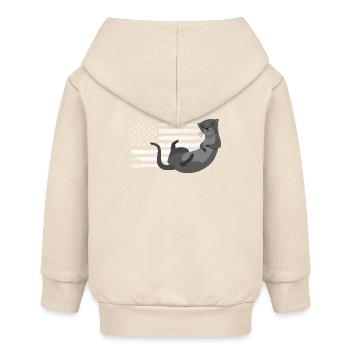 Loutre de mer dessin animé américain - Veste à capuche bébé bio Stanley/Stella - écru doux - Dos