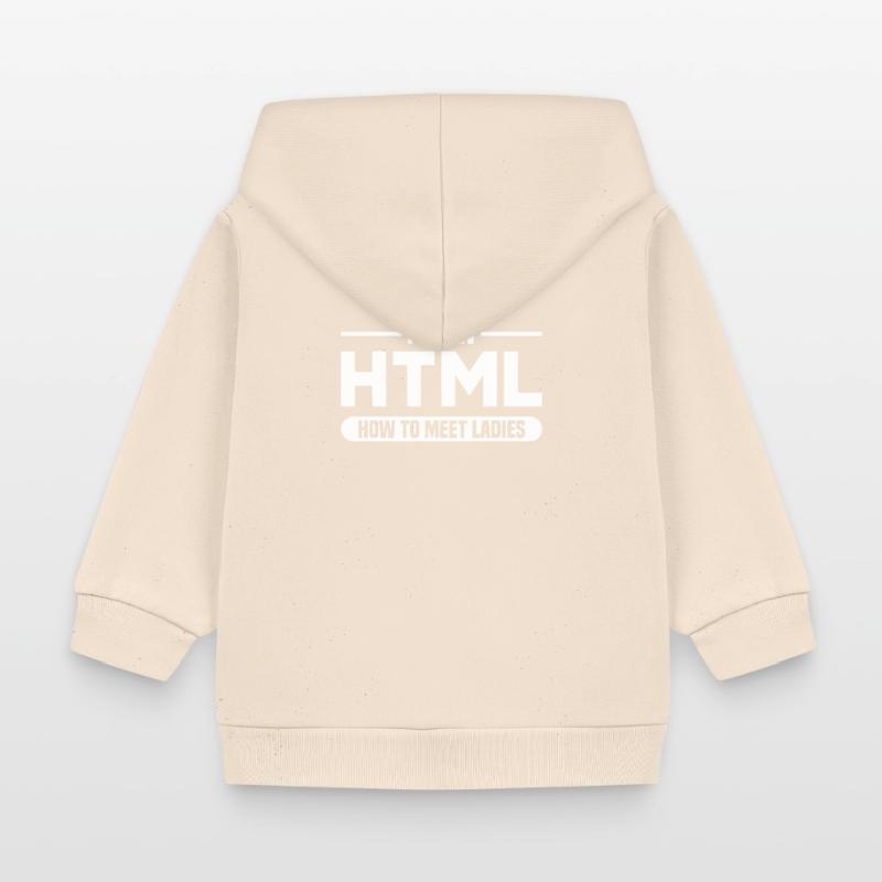HTML Humor Code Programmierer Spruch Baby Organic Kapuzenjacke Baby Connector von Stanley/Stella