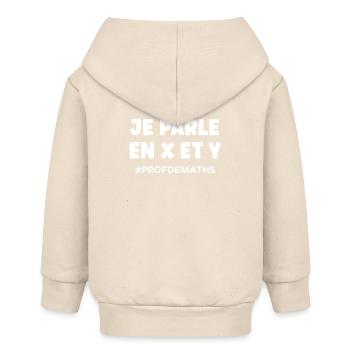 Je parle en x et y Prof de maths - Veste à capuche bébé bio Stanley/Stella - écru doux - Dos