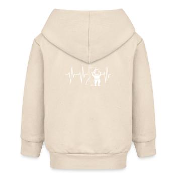 Rocketman Heartbeat Pulse Rocket Astronaut Symbol - Baby Organic Zip-up Hoodie by Stanley/Stella - soft Ecru - Back