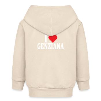 T-Shirt Ich liebe Enzian T-Shirt Geschenkidee - Baby Organic Kapuzenjacke Baby Connector von Stanley/Stella - Natur - Hinten