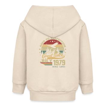 45 Jahre alt Perfekt gealtert, geboren im Juli 1979 - Baby Organic Kapuzenjacke Baby Connector von Stanley/Stella - Natur - Hinten