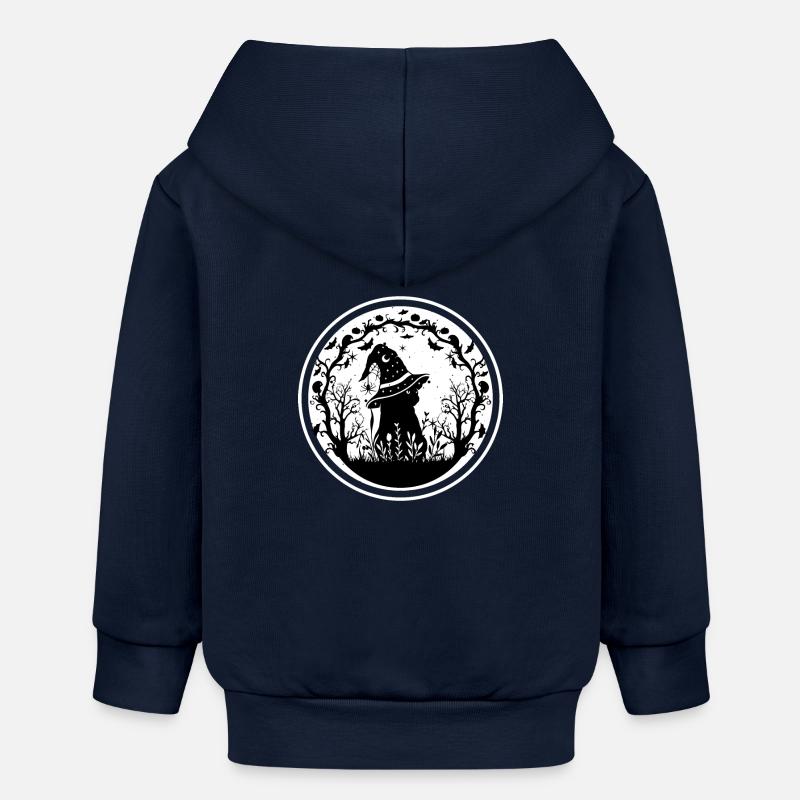 Heure de la sorcière du chat - Veste à capuche bébé bio Stanley/Stella - bleu marine