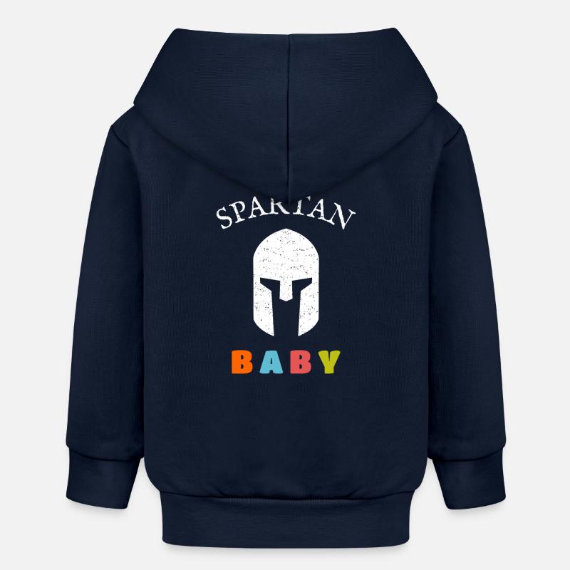 Bébé guerrier spartiate - Veste à capuche bébé bio Stanley/Stella - bleu marine