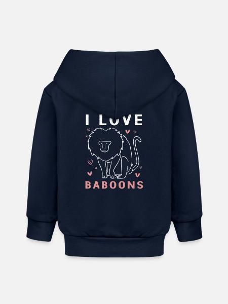 Pavian Primat Affe Affen Baboon - Baby Organic Kapuzenjacke Baby Connector von Stanley/Stella - Navy