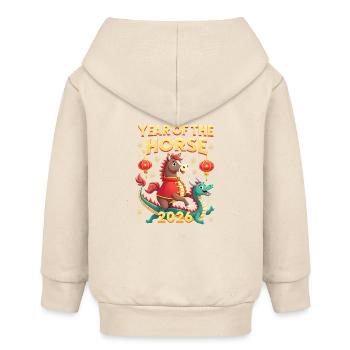 Chinese New Year Of The Horse 2026 - Baby Organic Zip-up Hoodie by Stanley/Stella - soft Ecru - Back