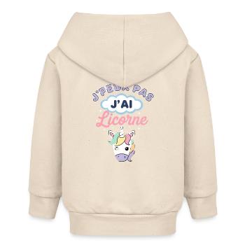J'peux pas licorne - Veste à capuche bébé bio Stanley/Stella - écru doux - Dos