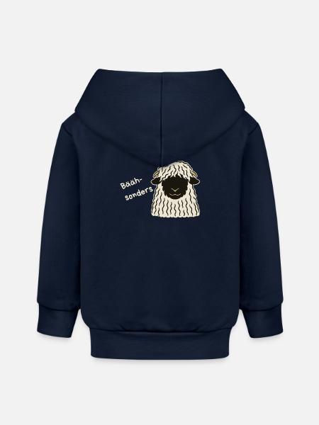 Bäähsonders - das Walliser Schwarznasenschaf - Baby Organic Kapuzenjacke Baby Connector von Stanley/Stella - Navy
