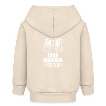 Longboarder - Baby Organic Zip-up Hoodie by Stanley/Stella - soft Ecru - Back
