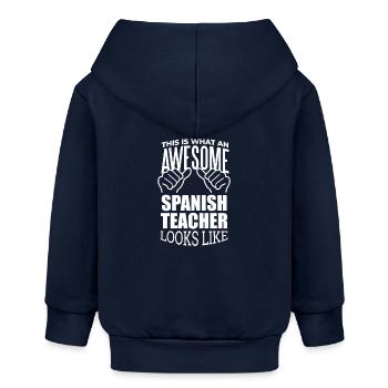 Spanisch - Baby Organic Kapuzenjacke Baby Connector von Stanley/Stella - Navy - Hinten