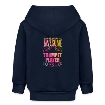 Trompete - Baby Organic Kapuzenjacke Baby Connector von Stanley/Stella - Navy - Hinten