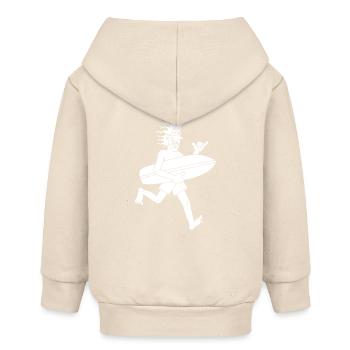 Ungeduldiger Surfer (weiß) - Baby Organic Kapuzenjacke Baby Connector von Stanley/Stella - Natur - Hinten