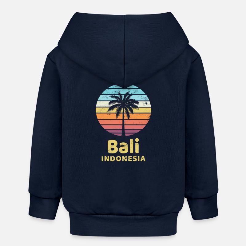Île tropicale - Veste à capuche bébé bio Stanley/Stella - bleu marine
