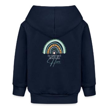 Bauch zu Herz Regenbogen - Baby Body - Baby Organic Kapuzenjacke Baby Connector von Stanley/Stella - Navy - Hinten